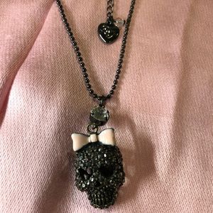 Betsey Johnson Jeweled skull necklace